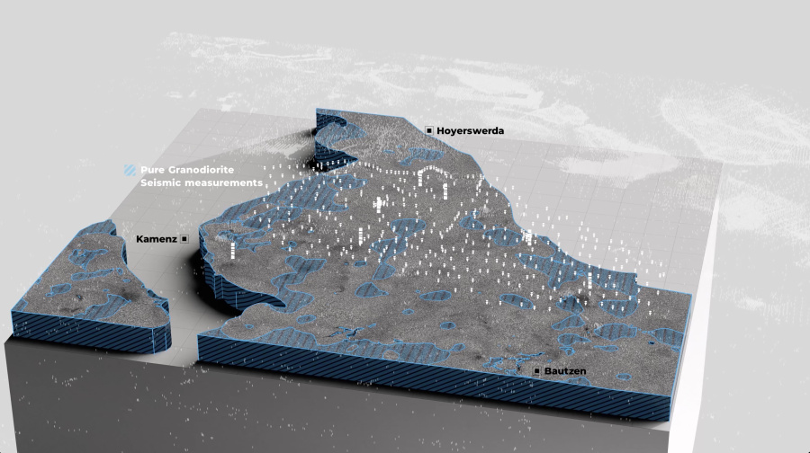 Karte der Lausitz mit eingezeichneten Orten seismischer Messungen